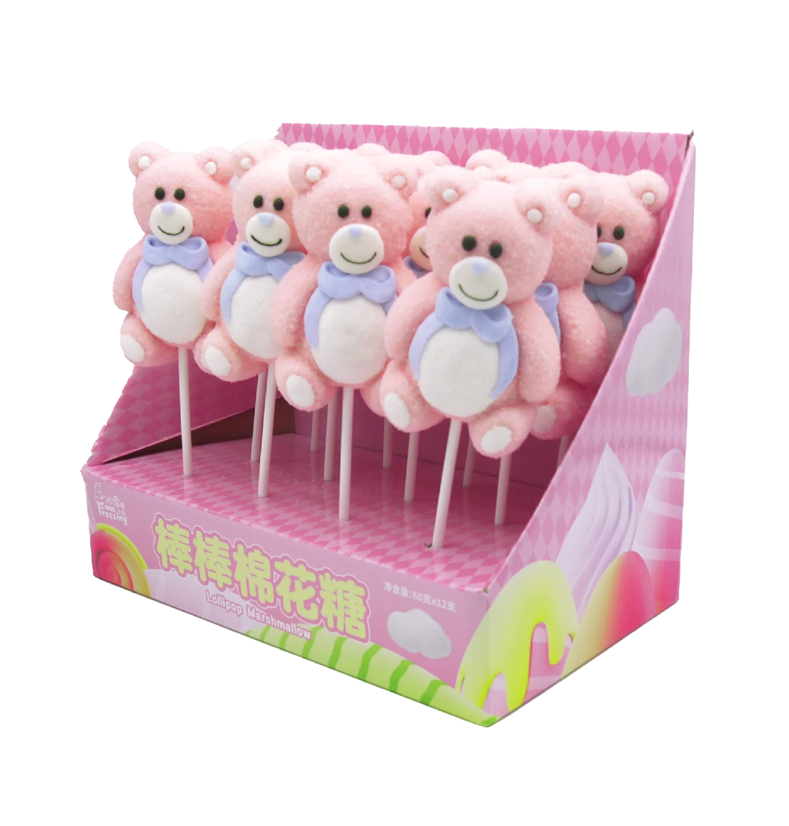 レインボーアルパカロリポップマシュマロ卸売中国ロリポップ