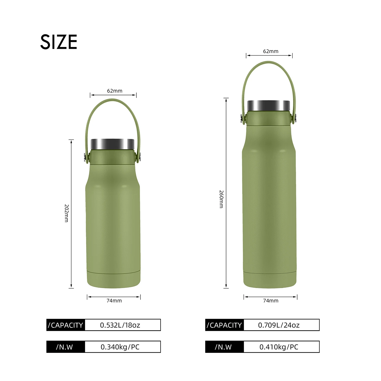 ANSHENG 500ml 709ml Vacuum Flask Keep Cold 24hrs Sports Stainless Steel Water Bottle