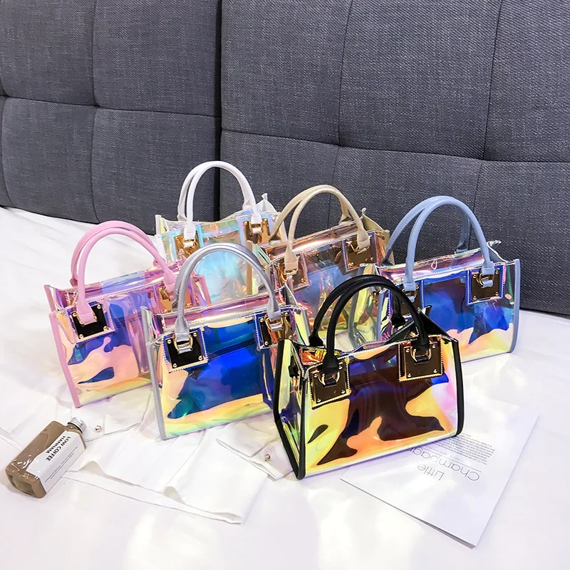 Holographic Transparent Bag Women Handbag Summer Very Beautiful