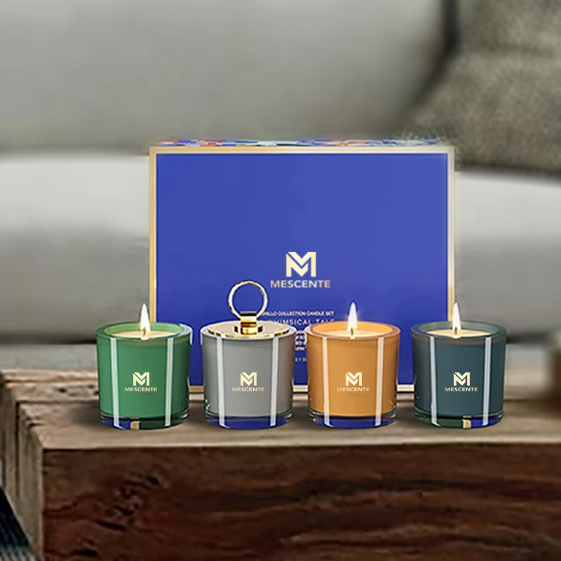 Mescente Wholesale Luxury Decorative Lavender Aromatherapy Black Candles Gift Set in Bulk