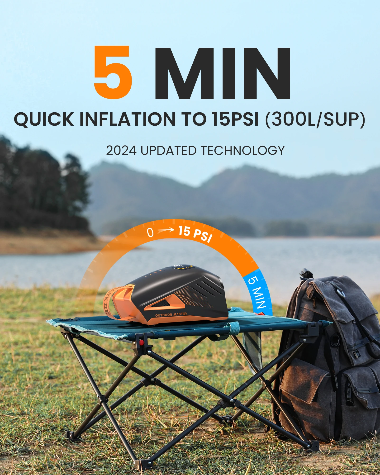 OutdoorMaster Shark 3 ハイスピードインフレーション電動SUPポンプ