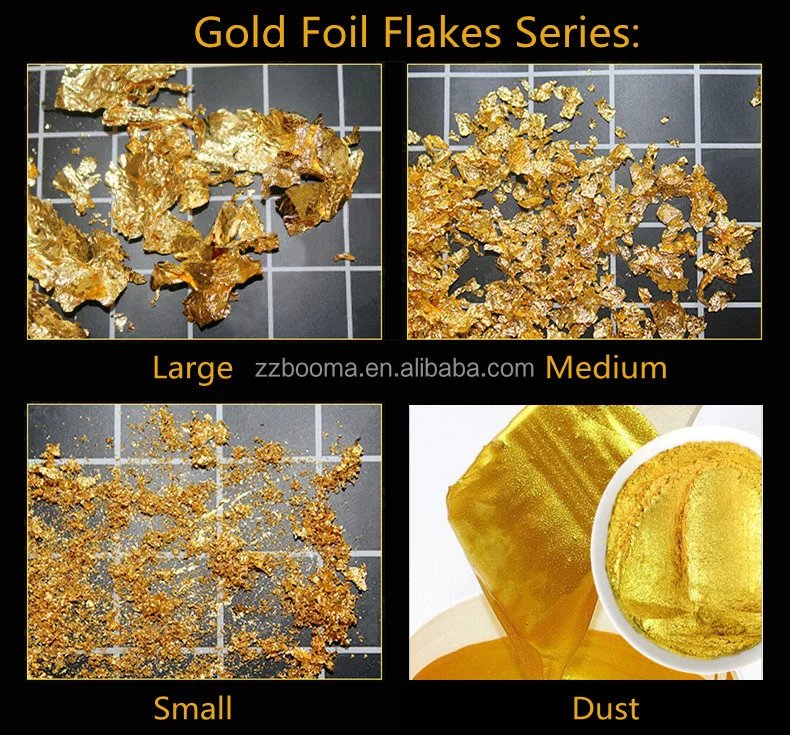1 Gram Small Pieces Real Genuine Gold Leaf Foil Flake, Edible,Mask