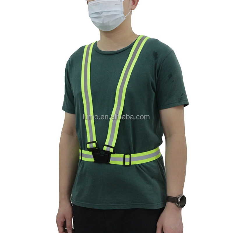 Safety Reflective Vest Adjustable Reflector Gear Strap Belt for Running Cycling 