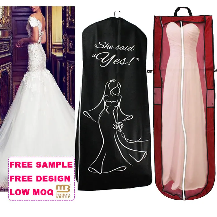 Garment Suit Bag Customized Printed Non-woven Extra Long Bridal