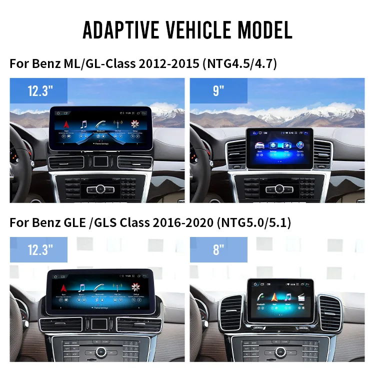 Klyde Android 13 Car Radio for Mercedes Benz GLE GLS Class W166 X166 Wireless Carplay Auto Multimedia Player Screen