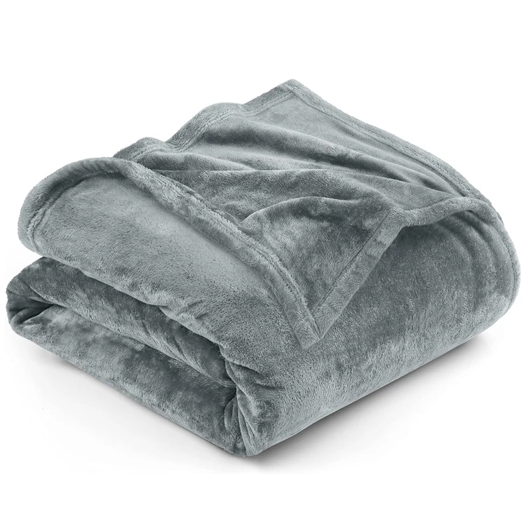 low price china wholesale custom soild color printed flannel blanket 280gsm nordic throws