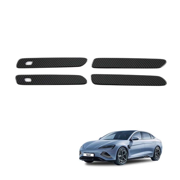 Capa do Puxador do Carro para BYD Seal Acessório ABS do Painel de Instrumentos Capa de Alavanca de Porta com Design de Fibra de Carbono Acessórios Internos