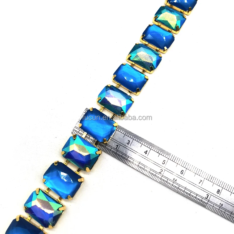 Custom Crafting Garment Embellishments Crystal Decorative Metal Tassel Trim Strass Chain Rhinestone Trimmings