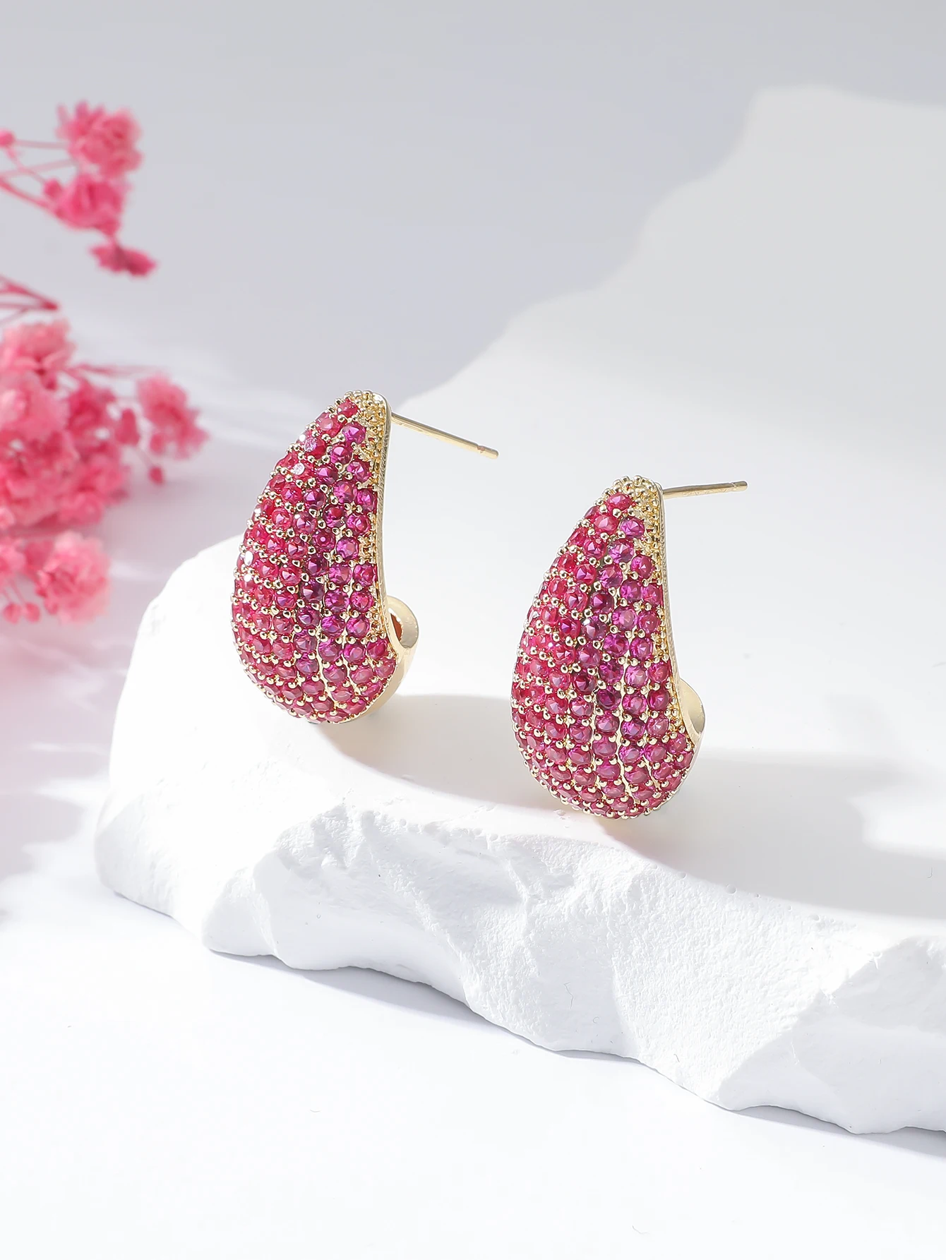 New Arrival Water Drop Earrings Cubic Zirconia Fashion Jewelry Silver ...