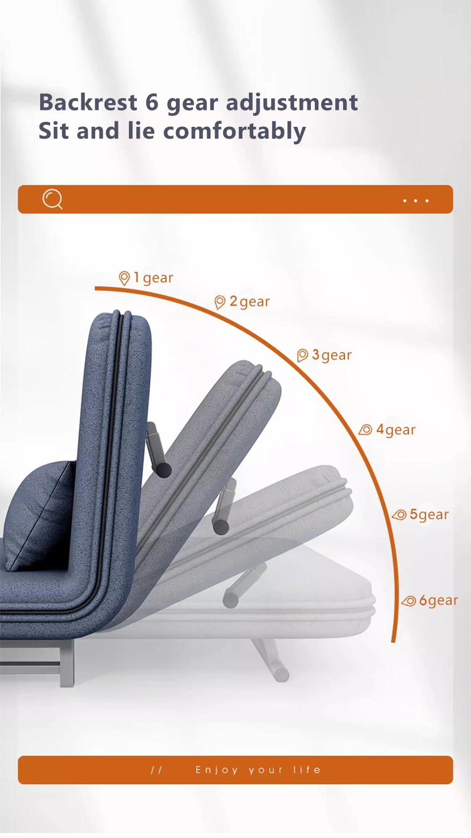 Modern Furniture Fabric Sofa Bed With Metal Frame Folding Sofa Bed ...