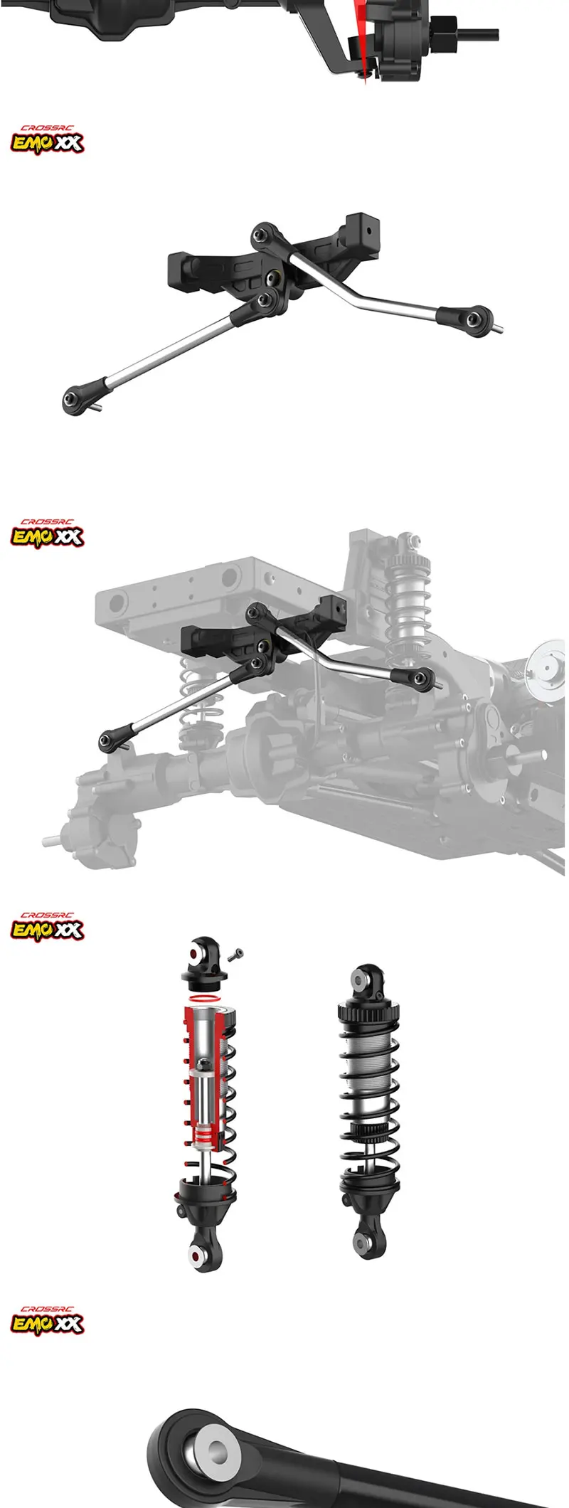 CROSSRC EMO XX XXL Big Dinosaur Sword Dragon Thunder Dragon 1/6 RC Car Model 4x4 6x6 Climbing Crawler Rally Truck Brushless RTR