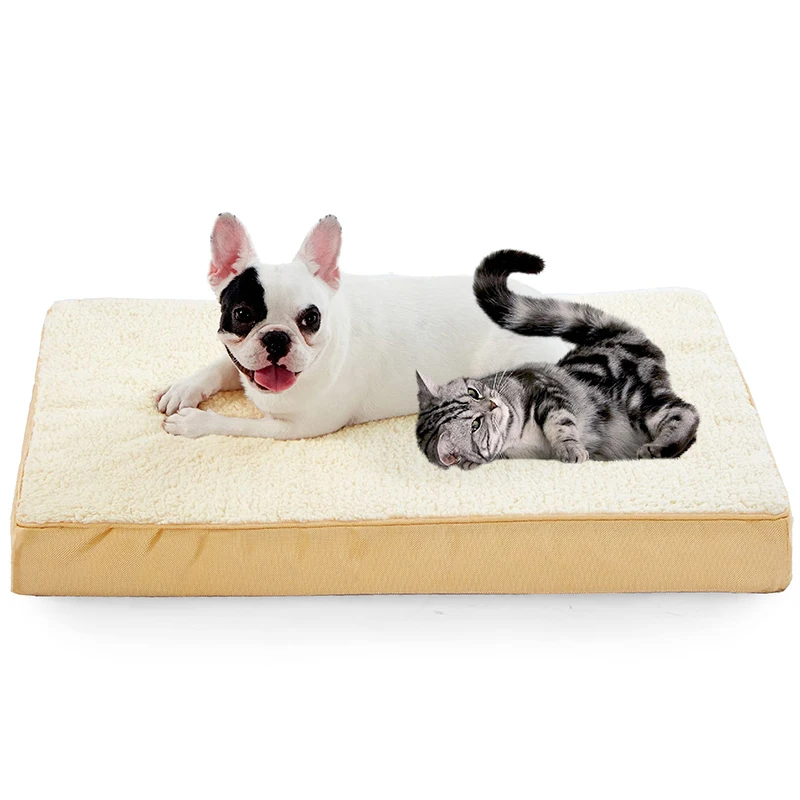 Dog accessories 2024 hundebett comfortable breathable reversible orthopedic memory foam cat dog crate bed pet cushion