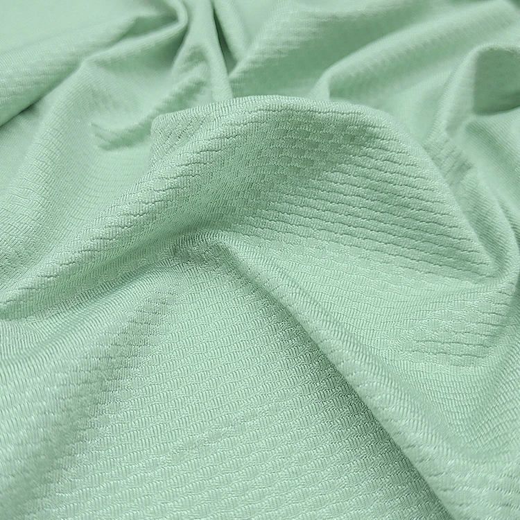 Custom Design Stretch Solid Jacquard Fabric 90 Nylon 10 Spandex Material Swimwear Fabric for Sale
