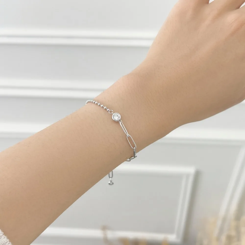 KAKODIY new mixed style jewelry 925 sterling silver bead chain ring 5A zirconia pendant adjustable bracelet detail 3