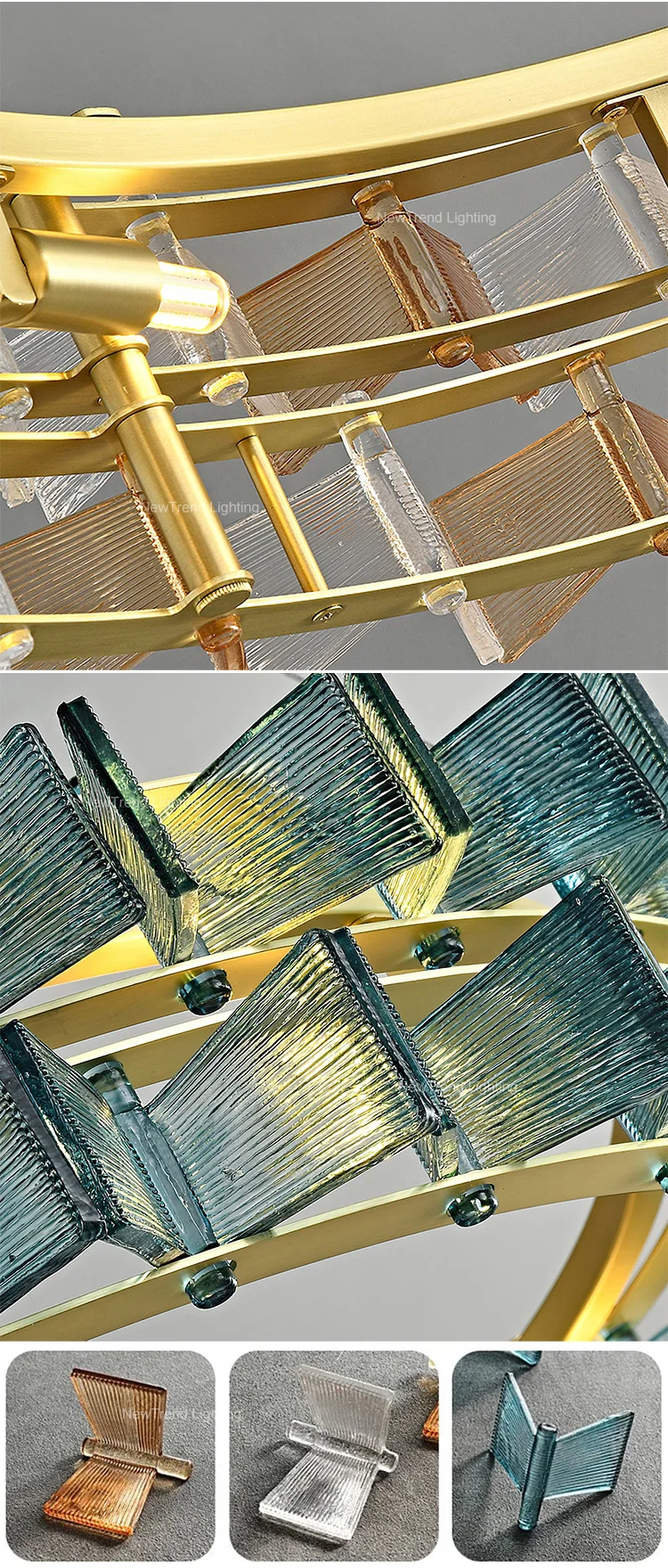 cpl 461 modern luxury murano glass ring chandelier  large led halo pendant light for living room led round pendant light-3