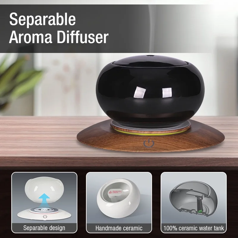 Home Humidifier 300ml Ceramic Wireless Smart Speaker App Control Aroma Essential Oil Diffuser Original Factory