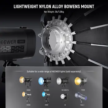 NEEWER 28"/70cm Parabolic Softbox Bowens Mount, Quick Release with Diffusers/Grid/Bag for Video Continuous Lighting CB60 CB200B product image