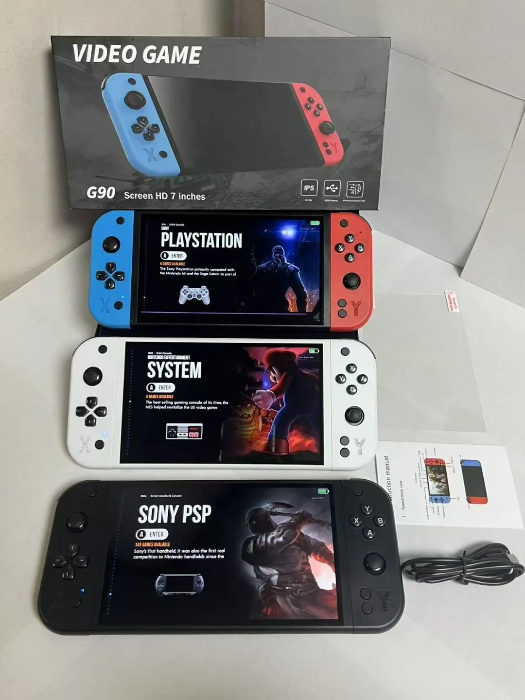 G90 7inch Portable Retro Gaming Console - High-Def Arcade