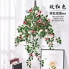 Colgante de pared con flores en bolsita de té - Rosa roja