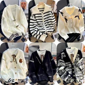 Female Crew Neck Knitted Color Sleeve for Sale Clothing Knitted Cardigan Stylish Sweater for Women Sweater