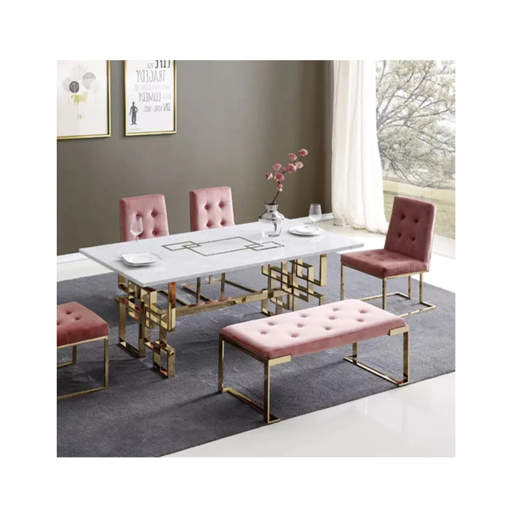 dining room Furniture French Design Commercial Luxury Marble Dining Table for Home Hotel Restaurant