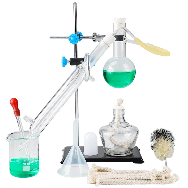 Vente chaude Appareil de Distillation Simple Avec Tube Condenseur Ensemble de Verrerie de Laboratoire