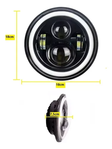 Dot 7 Inch Round Led sealed Beam halo Headlights Hi Lo Angel Eyes Farol for Jeep wrangler Fusca Kombi Troller Jeep Willys
