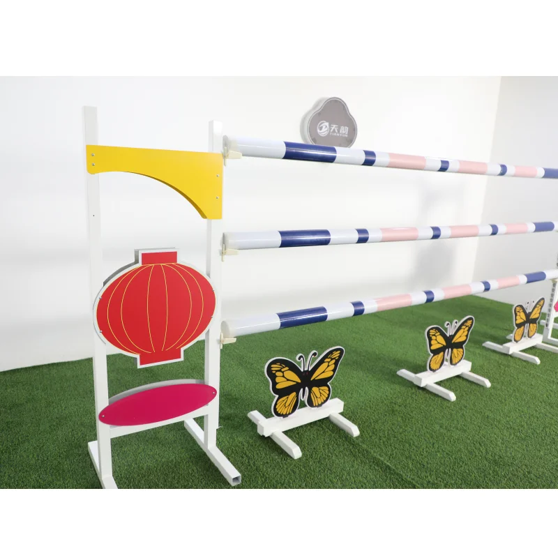 Tianyun High Quality 1.7m PVC and Aluminum Equestrian Training Jump Block Western Jump Stand Hot Sale Horse Jump Stand