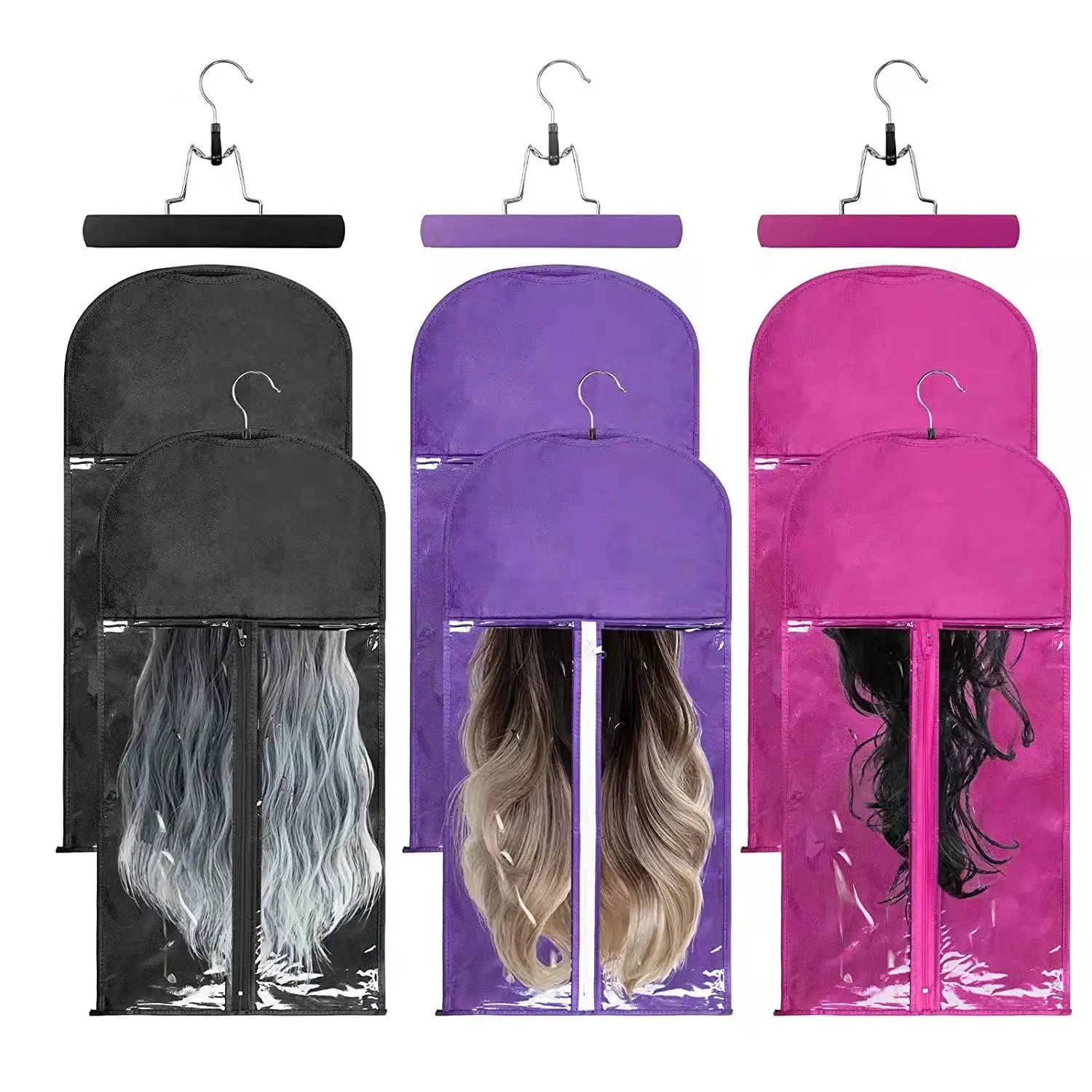 Customized Logo Portable Wig Storage Bags With Hanger Package Non-Woven ...