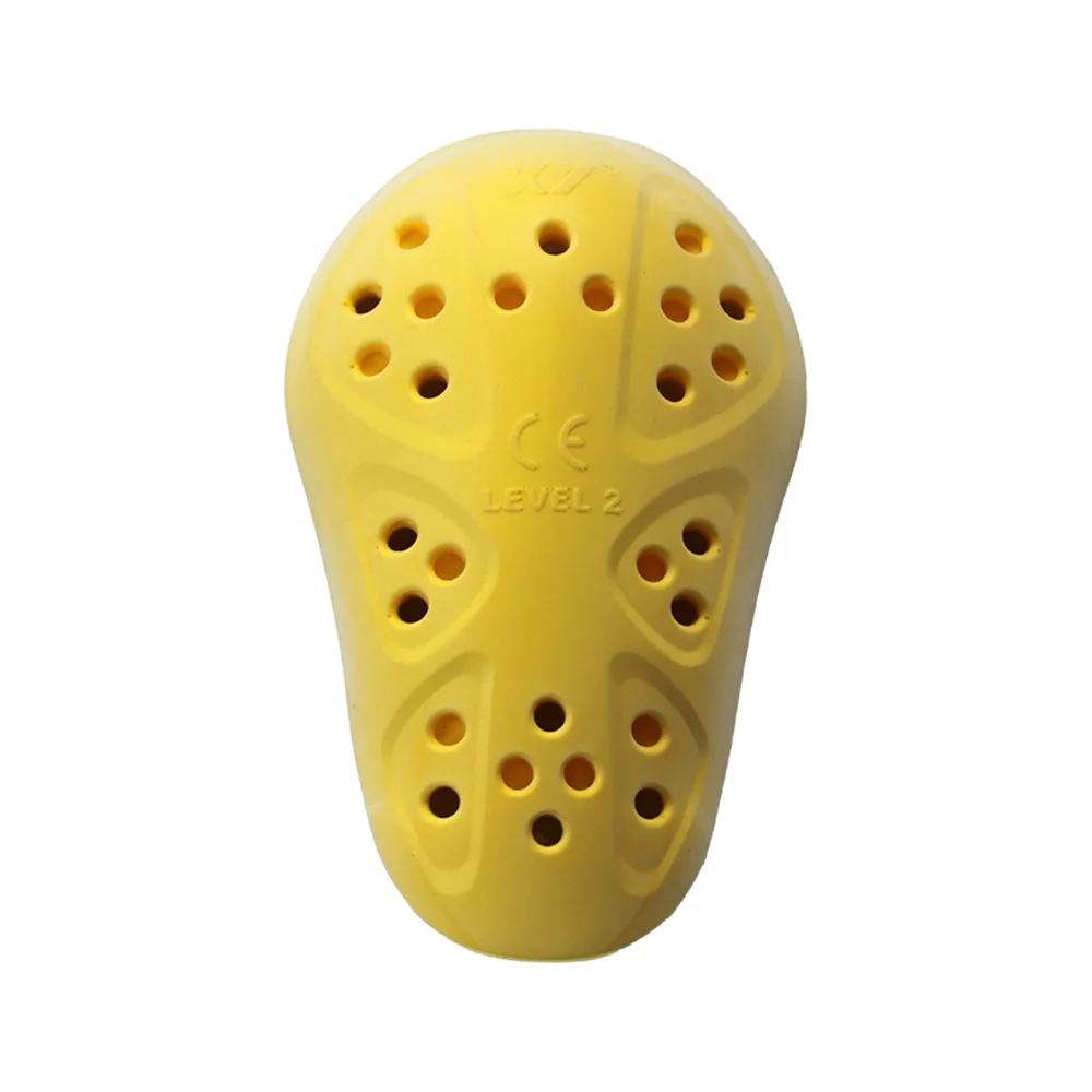 CE En1621 Approved Yellow Embossed Adult PU Armor Thin Motorcycle Knee Pads Soft Protective Replacement Apparel