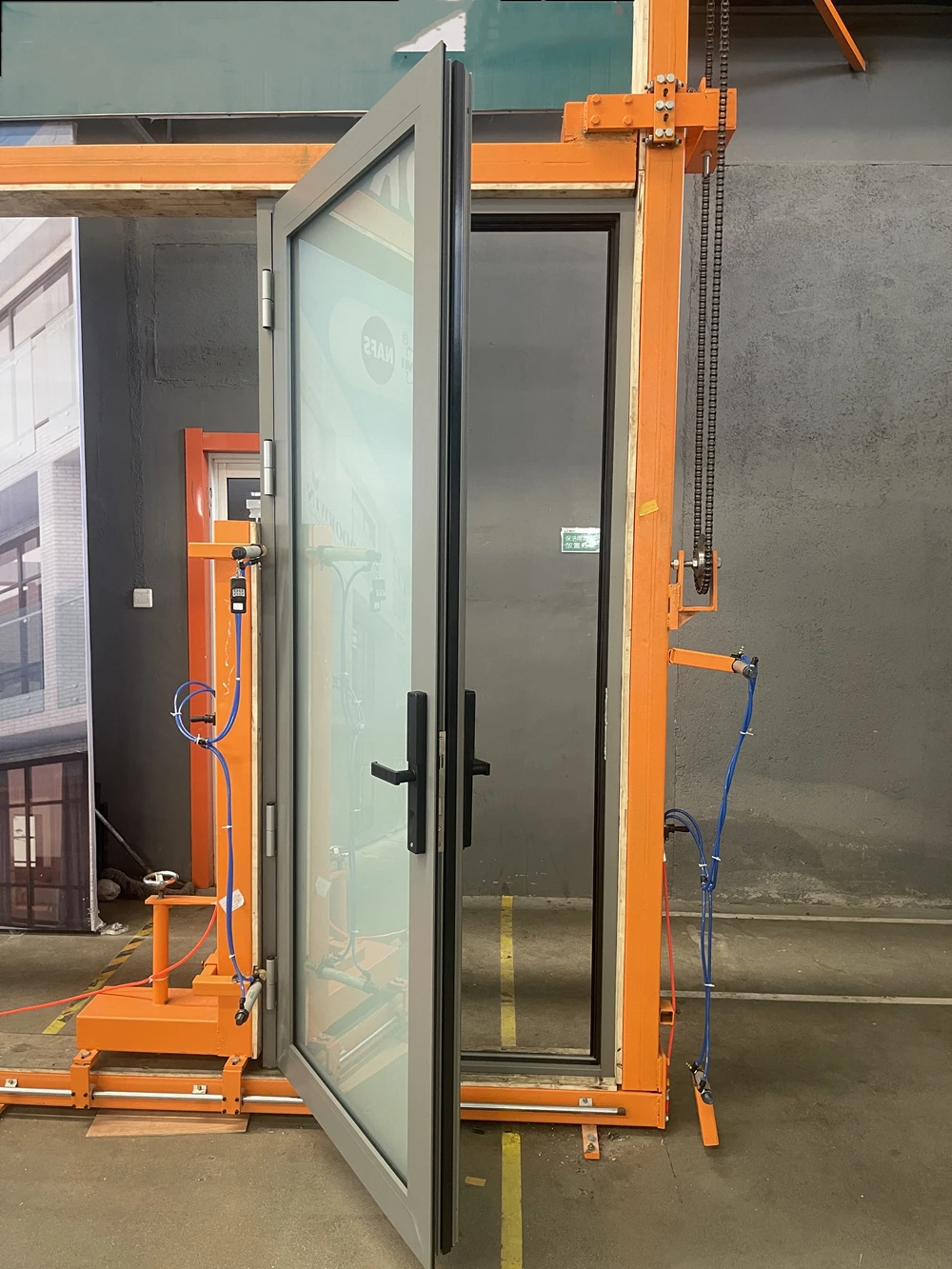 Minglei French aluminum entry door smart lock aluminum door tempered glass double glazed casement door supplier