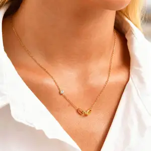 New Gold Stainless Steel Geometric Oval Zircon Necklace for Women Minimalist Elegant Crystal Choker Chain Jewelry Gift