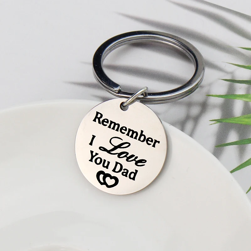 Hero Dad Keychain From Daughter – Stainless Steel, Engraved Heart & Circle, Father's Day Gift