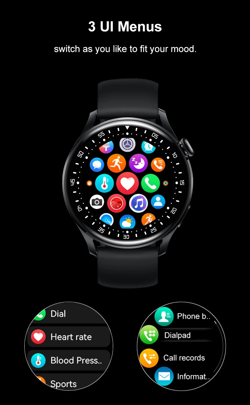 Horlogo D3 Pro Saga Logo Hormotacia Butono Voca Voko Suziko Plena Tuso  Ronda Smarthorlogo IP67 Korfreewenco Sanga Oksigen