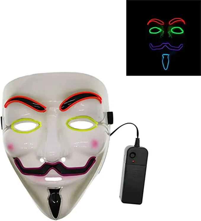 Best Sell Light up Hacker Mask, LED V Mask for Vendetta