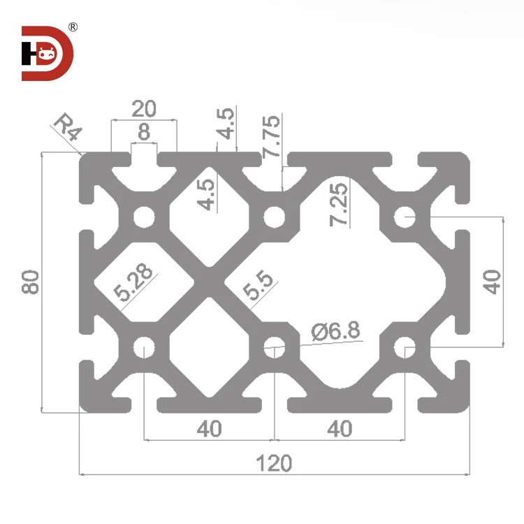 product 80120 heavy duty industrial extrusion aluminum profile equipment heavy duty 80120 aluminum alloy profile square tube-3