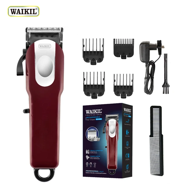 WAIKIL 2023 Professional Barber Clipper Cordless Professional Hair Clippers Rechargeable Hair Trimmer For Men WL-6066