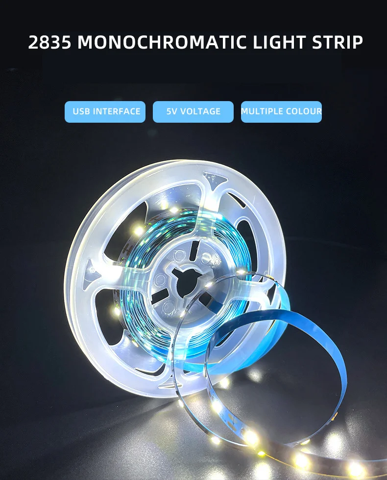 2835 Led Monochromatic 5v Light Strip Bare Board 60 Lamps Usb