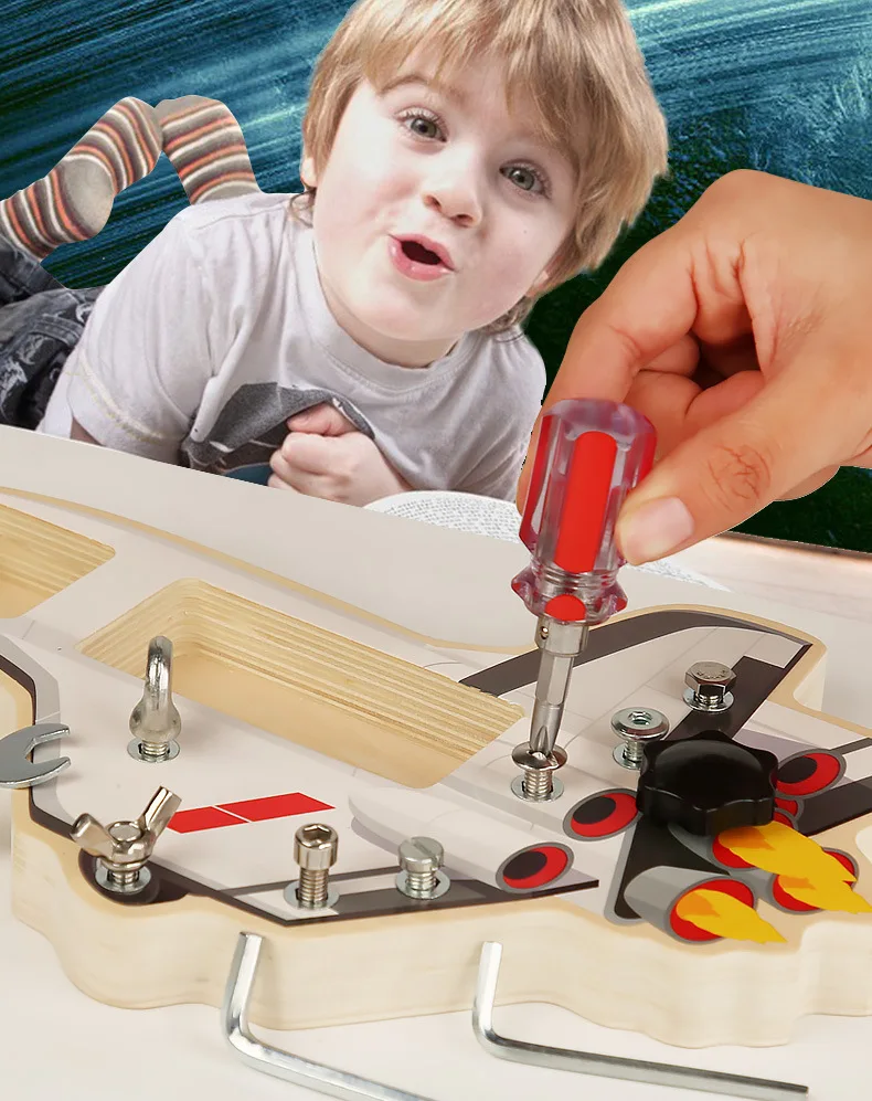 Wooden Busy Board Spaceship Tool Set preview 5