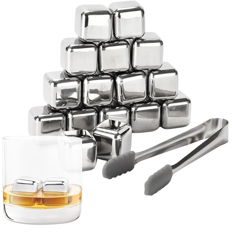 Stainless Steel Whiskey Ball Reusable Ice Cubes Metal Ice Cubes Whiskey Stones Balls Gift Set for Red Wine With Color Box OEM with Custom Logo