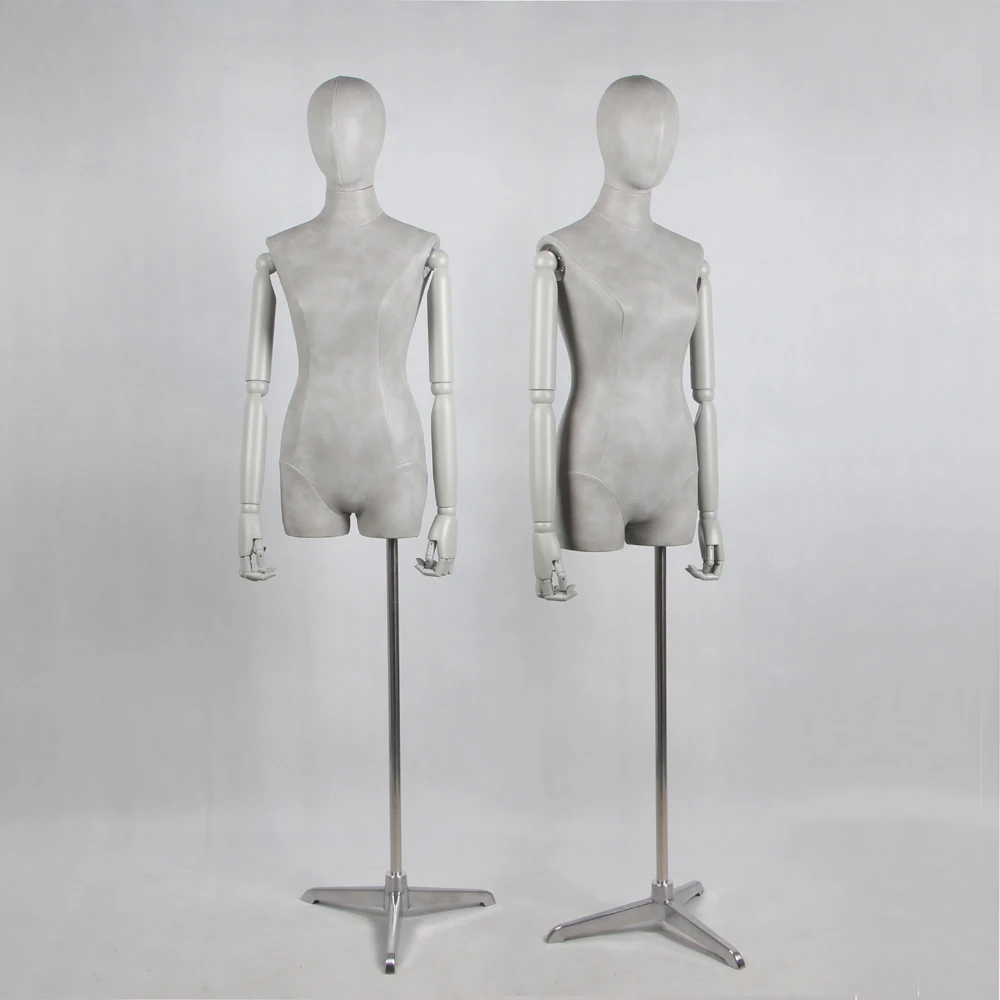 Clothing Mannequin Shop Clothing Mannequins, Dummy Mannequins Made of Gray  Suede, Busts of Mannequins Displayed On Tripod Bases