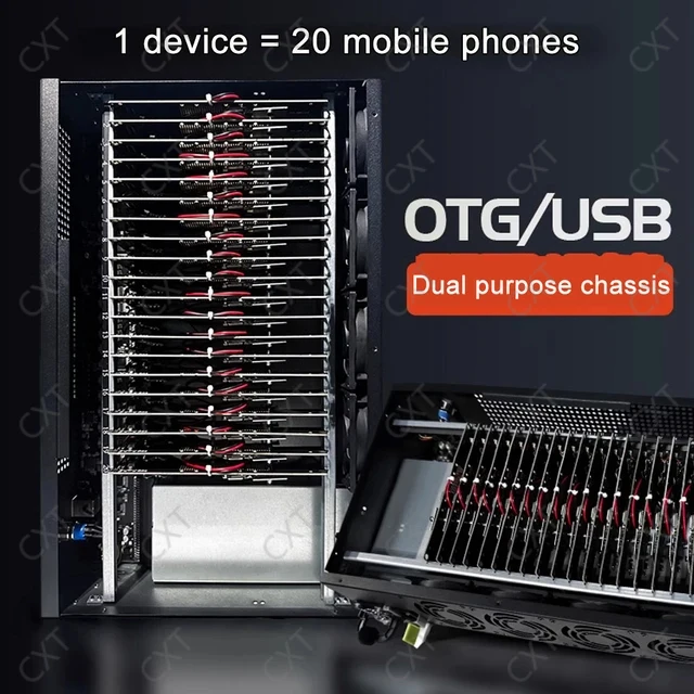 Mobile Phone Motherboard Box PHONE FARM BOX WITH OTG Ethernet Smartphone Farming Chassis Click Farm for Samsung S8 S8+ S10 S20