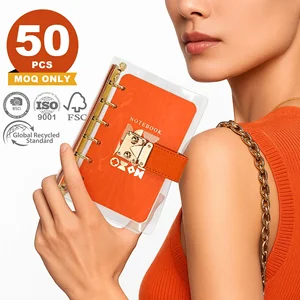 Wholesale Eco-Friendly PVC Transparent Notebook Custom Logo Clear Chic Design PU Leather Stationery Planner A5 A6 A7 Journal