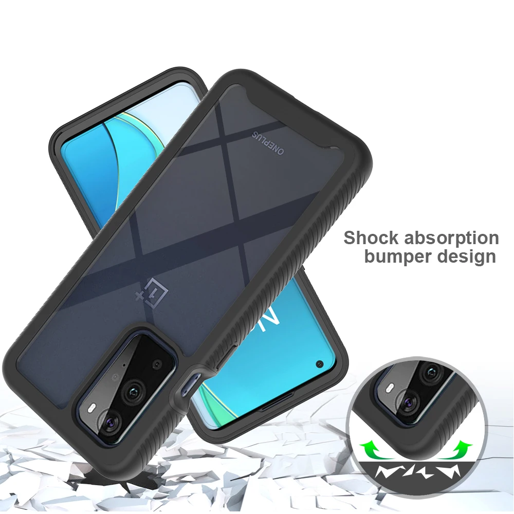 Rubber Frame Armor Grade Defender PC TPU Rugged Shockproof Case For OnePlus Nord N300 N200 N10 N20 10T 10 Pro 5G Cover