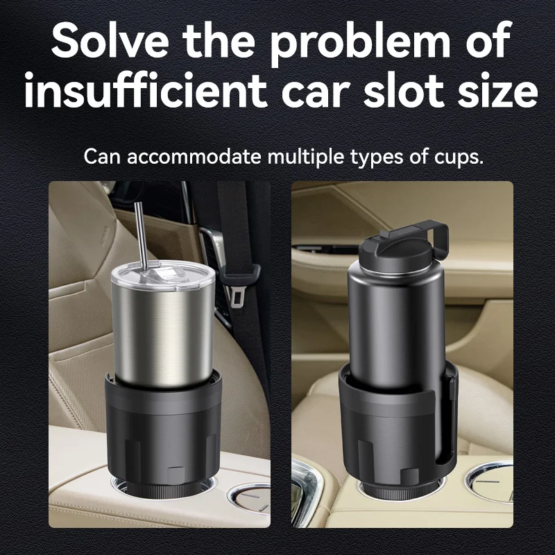 Universal Plus Integral Upgraded Car Cup Holders Adjustable Base Expander Organizer for Large Cups Coffee & Water Cup Holder