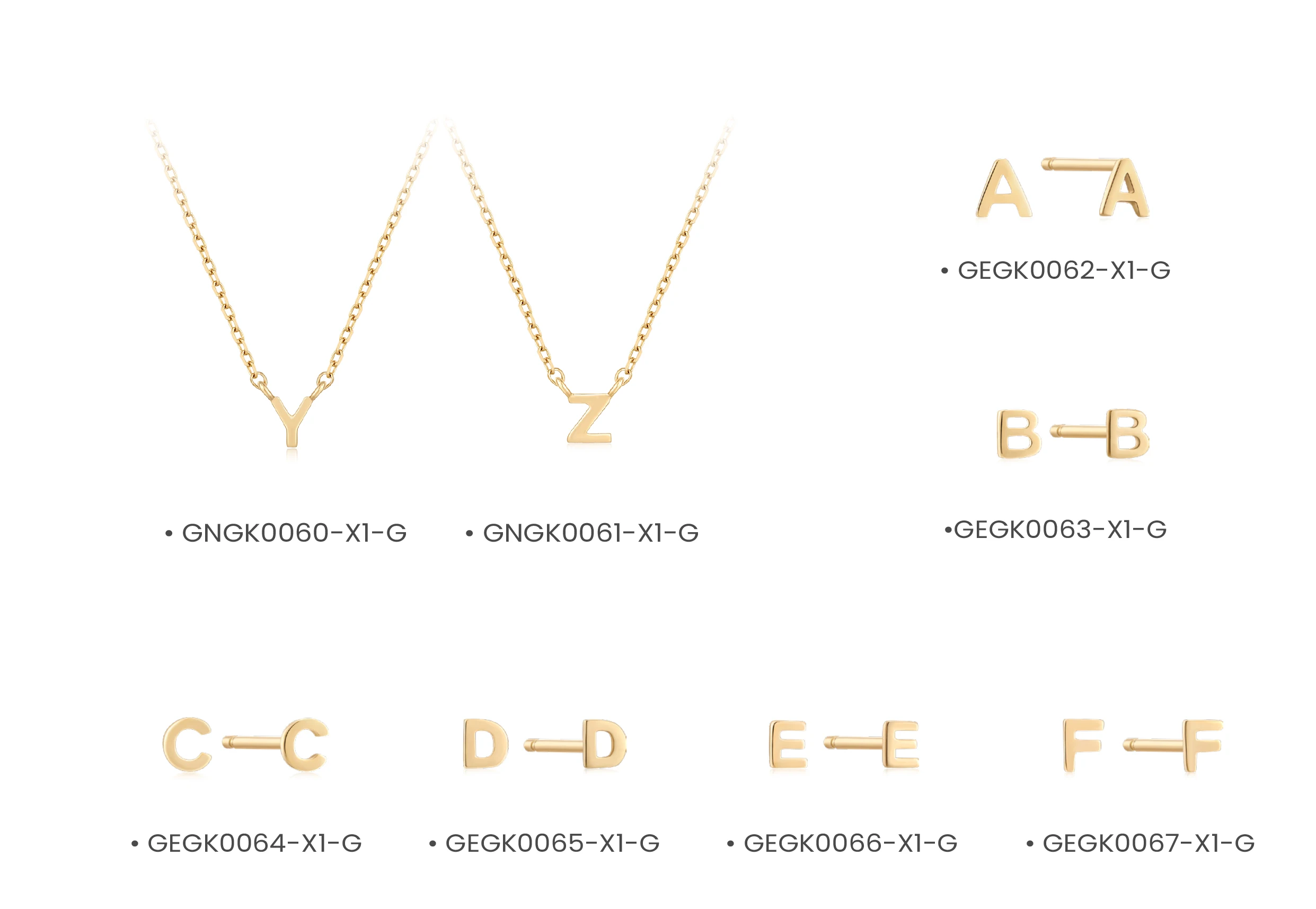 Mercery 14 K Real Gold Custom Jewelry A To Z Alphabet Diy Pendant