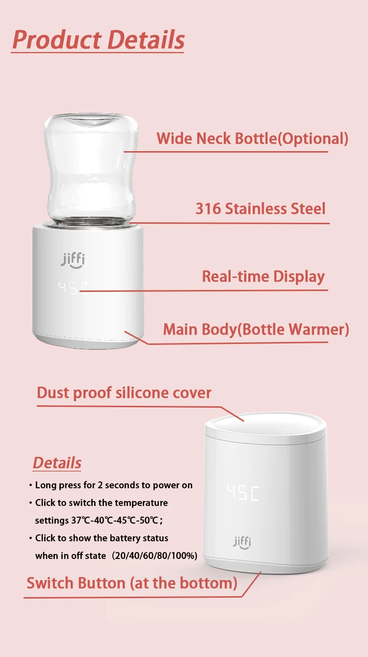 Jiffi 2023 Multifunctional Portable Usb Temperature Thermostat Milk