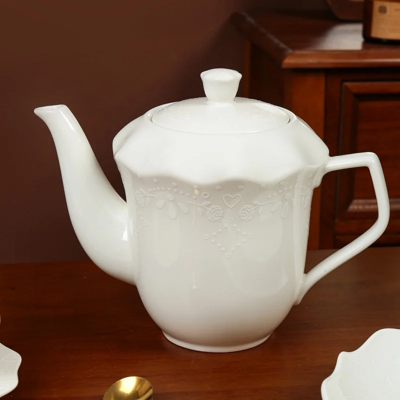 product wholesale ceramic flower prints cup and saucer set elegant tea pot set restaurant personalized decal tableware set355-4