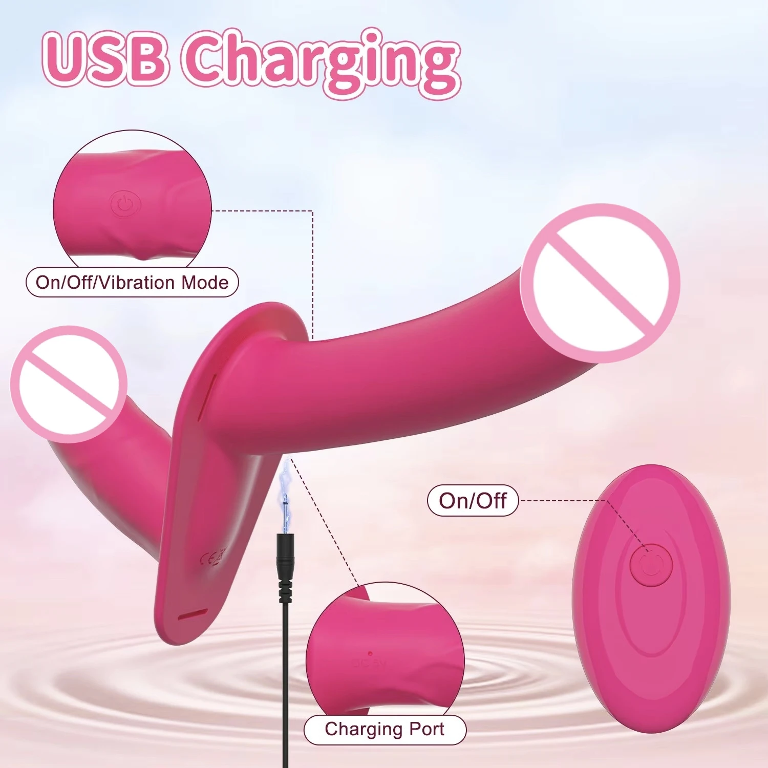Vibrateur Dildo en Silicone à Télécommande Portable 10 Modes, Double Dildo en Silicone pour Femme et Couple, Jouets Sexuels pour Adultes
