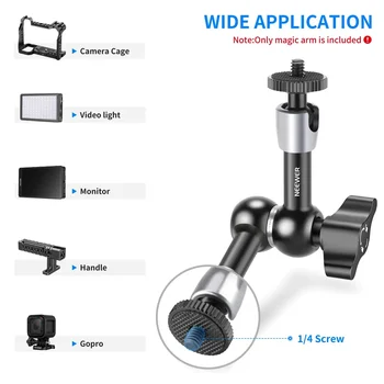 NEEWER 9.8"/25cm Adjustable Magic Arm with Super Clamp for Flash/LED Light/Microphone/Monitor , Max Load: 4.4lb/2kg, ST25C detail image
